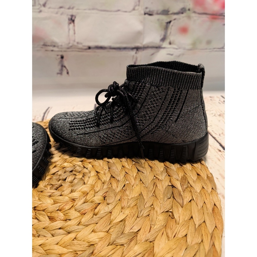 Bernie Mev NEW Size 7.5 - 8 (EU 38) Akaya Sneaker-Booties Sparkly Pewter Lace-Up - Picture 7 of 8
